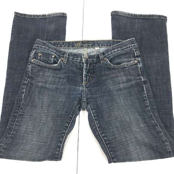 Bebe Carmen Interlk Bootcut Jeans Dark Blue Size 29 Petite - Picture 4 of 9